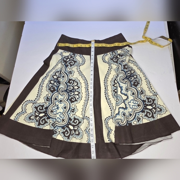 West Coast Swing Skirt. Brown/turquoise/cream.  Cotton,Medium - Picture 5 of 6